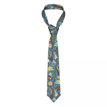 Kolorowe rozgwiazdy, Koniki Morskie, Krawat Męski, Modny Krawat z Poliestru o szerokości 8 cm, Krawat Męski Codziennego Noszenia, Krawat na Imprezę